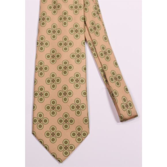 Bergdorf-Goodman Brown Green Avocado 70's Style Silk Necktie Tie - Picture 3 of 6